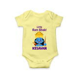 Little Ram Bhakt Personalized Kids Romper - PASTEL YELLOW - New Born (Chest 14")