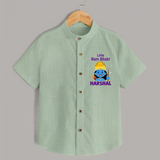 Little Ram Bhakt Personalized Kids Shirt - MINT GREEN - 0 - 6 Months Old (Chest 23")