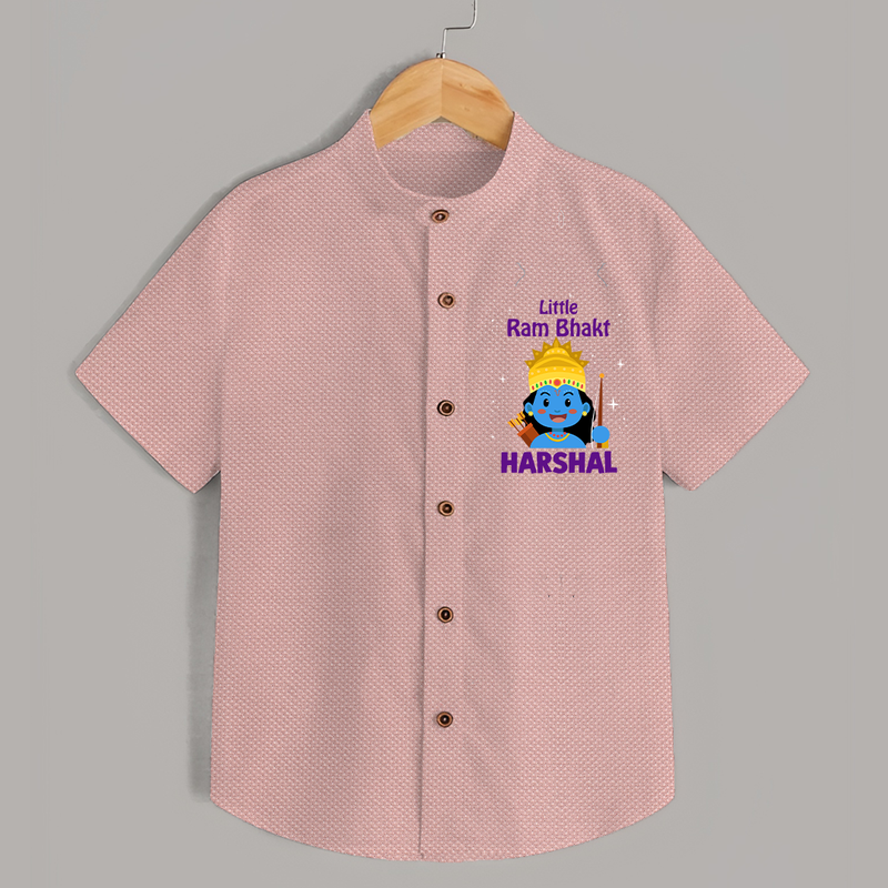Little Ram Bhakt Shirt | Personalized Shirt for Your Little Ram Bhakt - PEACH - 0 - 6 Months Old (Chest 23")