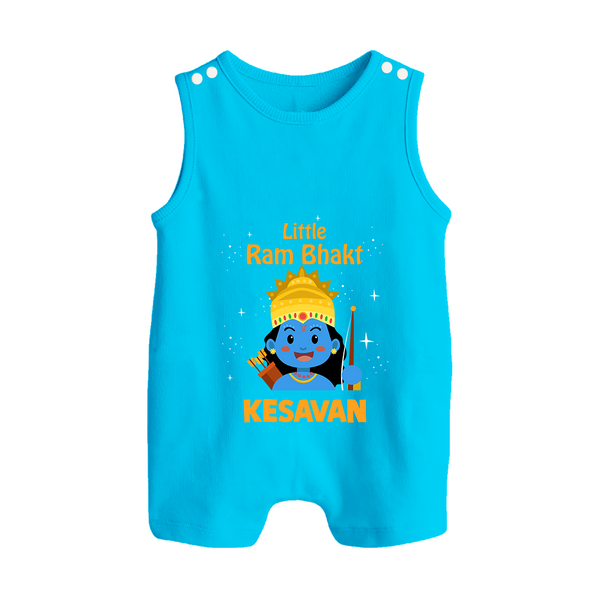 Little Ram Bhakt Personalized Kids Romper suit - SKY BLUE - 0 - 5 Months Old (Chest 18")