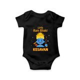 Little Ram Bhakt Personalized Kids Romper - BLACK - New Born (Chest 14")