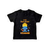 Little Ram Bhakt Personalized Kids T-Shirt - BLACK - 0-5 Months Old (Chest 17")