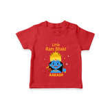 Little Ram Bhakt - Customized Ram Themed T-Shirt For Kids With Name - RED - 0-5 Months Old (Chest 17")