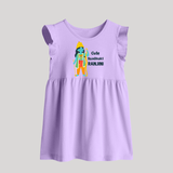 Cute Ram Bhakt Personalized Kids Baby Frock - LILAC - 0 - 3 Months Old (Chest 17")