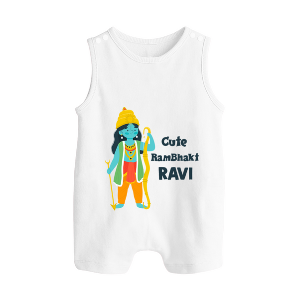 Cute Ram Bhakt Romper Suit | Custom Romper Suit for Ram Bhakt Celebration - WHITE - 0 - 5 Months Old (Chest 18")