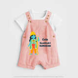 Cute Ram Bhakt Personalized Kids Dungaree - PEACH - 0 - 5 Months Old (Chest 18")