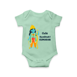 Cute Ram Bhakt Personalized Kids Romper - MINT GREEN - New Born (Chest 14")