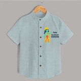 Cute Ram Bhakt Personalized Kids Shirt - ARCTIC BLUE - 0 - 6 Months Old (Chest 23")