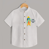 Cute Ram Bhakt  - Customized Ram Themed Shirt For Kids With Name - WHITE - 0 - 6 Months Old (Chest 23")