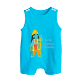 Cute Ram Bhakt Personalized Kids Romper suit - SKY BLUE - 0 - 5 Months Old (Chest 18")