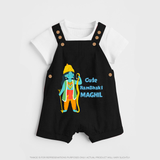 Cute Ram Bhakt Personalized Kids Dungaree - BLACK - 0 - 5 Months Old (Chest 18")