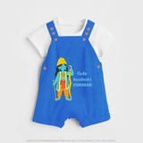 Cute Ram Bhakt Personalized Kids Dungaree - COBALT BLUE - 0 - 5 Months Old (Chest 18")