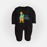Cute Ram Bhakt Personalized Kids Fullbody suit - BLACK - New Born (Chest 7.5")