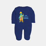 Cute Ram Bhakt Personalized Kids Fullbody suit - NAVY BLUE - New Born (Chest 7.5")