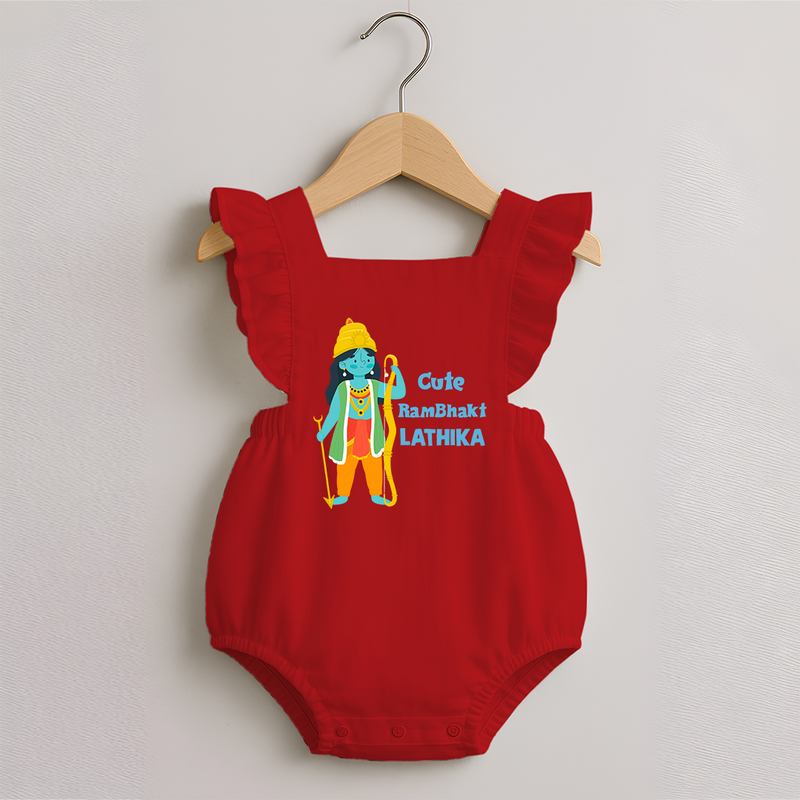 Cute Ram Bhakt Romper Frock | Custom Romper Frock for Ram Bhakt Celebration - RED - 0 - 3 Months Old (Chest 19")