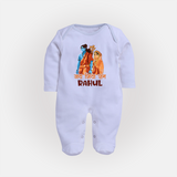 Victory to Sita and Ram Sleep Suit | Personalized Sleep Suit for Ram Jayanti - BABY BLUE - New Born (Chest 7.5")