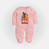 Victory to Sita and Ram Sleep Suit | Personalized Sleep Suit for Ram Jayanti - BABY PINK - New Born (Chest 7.5")