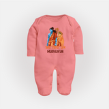 Jai Siya Ram Personalized Kids Fullbody suit - PEACH - New Born (Chest 7.5")