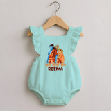 Jai Siya Ram Personalized Kids Romper Frock - MINT GREEN - 0 - 3 Months Old (Chest 19")