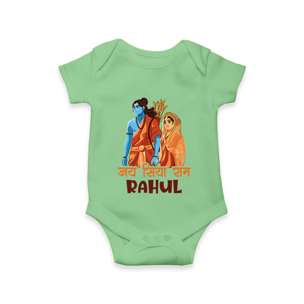 Victory to Sita and Ram Romper | Personalized Romper for Ram Jayanti - GREEN - New Born (Chest 14")