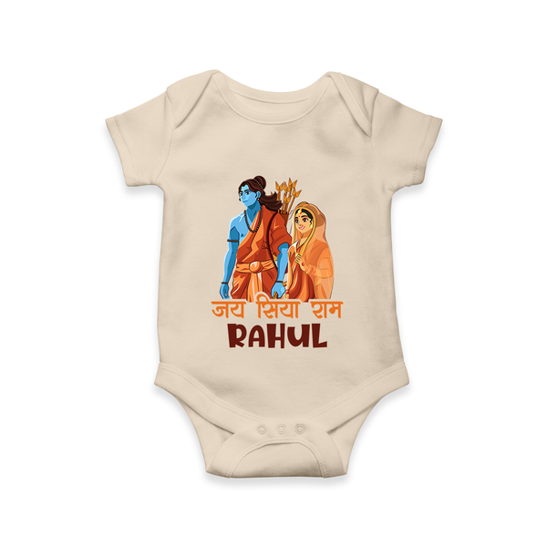 Jai Siya Ram Personalized Kids Romper - IVORY - New Born (Chest 14")