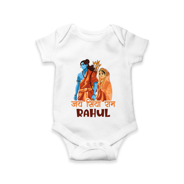Victory to Sita and Ram Romper | Personalized Romper for Ram Jayanti - WHITE - New Born (Chest 14")