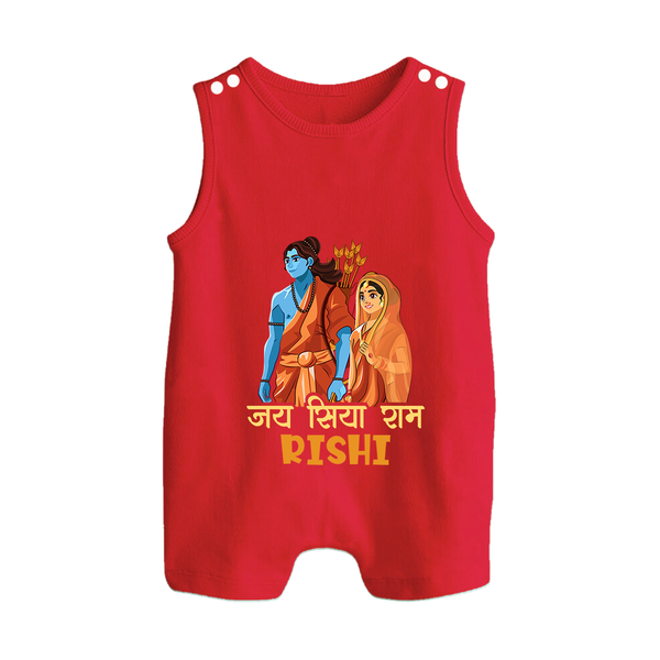 Victory to Sita and Ram Romper Suit | Personalized Romper Suit for Ram Jayanti - RED - 0 - 5 Months Old (Chest 18")