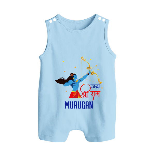 Jai Shri Ram Devotional Kids Romper suit - BABY BLUE - 0 - 5 Months Old (Chest 18")