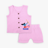 Jai Shri Ram Devotional Kids Jabla Set - BABY PINK - 0 - 3 Months Old (Chest 9.8")