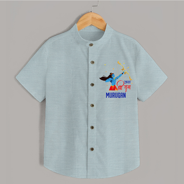 Jai Shri Ram Devotional Kids Shirt - ARCTIC BLUE - 0 - 6 Months Old (Chest 23")