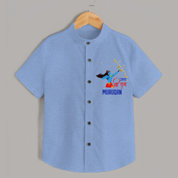 Jai Shri Ram Devotional Kids Shirt - SKY BLUE - 0 - 6 Months Old (Chest 23")