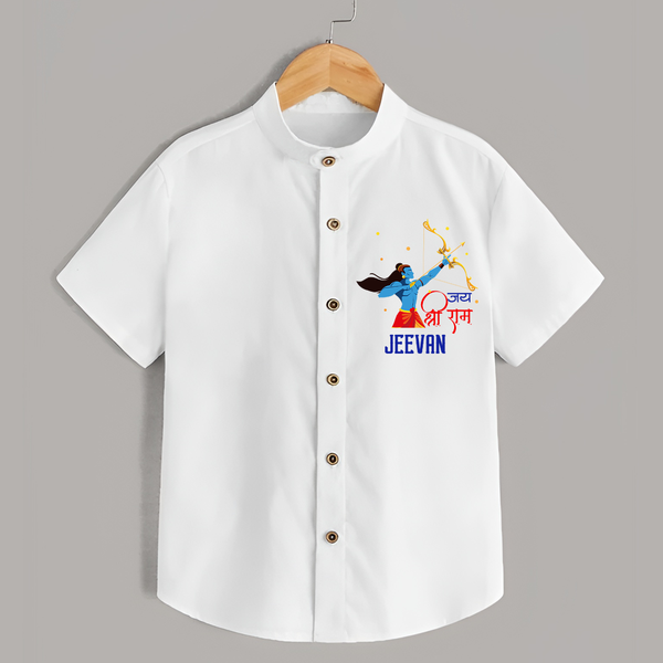 Victory to Lord Ram Shirt | Custom Shirt for Ram Bhakt - WHITE - 0 - 6 Months Old (Chest 23")