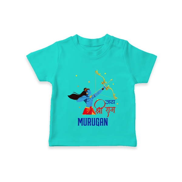 Jai Shri Ram Devotional Kids T-Shirt - TEAL - 0-5 Months Old (Chest 17")