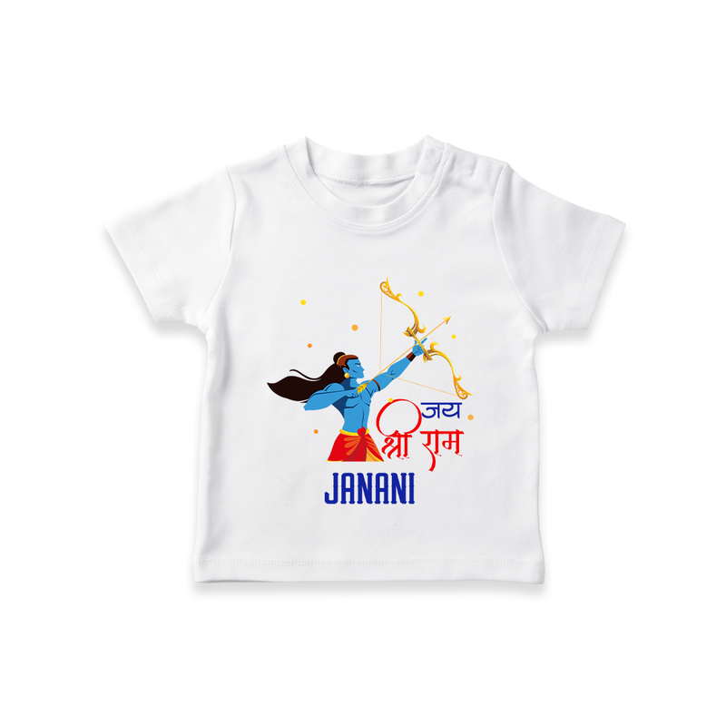 Victory to Lord Ram T-Shirt | Custom T-Shirt for Ram Bhakt - WHITE - 0-5 Months Old (Chest 17")