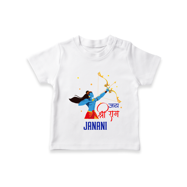 Victory to Lord Ram T-Shirt | Custom T-Shirt for Ram Bhakt - WHITE - 0-5 Months Old (Chest 17")