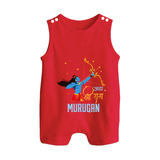 Jai Shri Ram Devotional Kids Romper suit - RED - 0 - 5 Months Old (Chest 18")