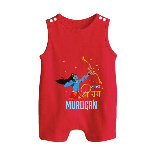 Jai Shri Ram Devotional Kids Romper suit - RED - 0 - 5 Months Old (Chest 18")
