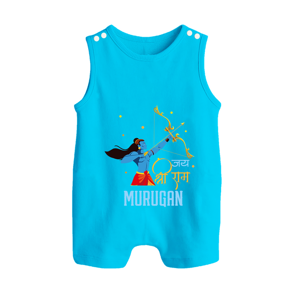 Jai Shri Ram Devotional Kids Romper suit - SKY BLUE - 0 - 5 Months Old (Chest 18")