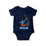 Jai Shri Ram Devotional Kids Romper - NAVY BLUE - New Born (Chest 14")