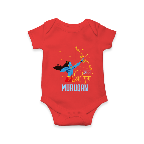Jai Shri Ram Devotional Kids Romper - RED - New Born (Chest 14")