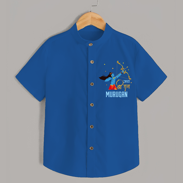 Jai Shri Ram Devotional Kids Shirt - COBALT BLUE - 0 - 6 Months Old (Chest 23")