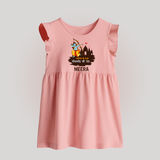 Victory to King Shri Ramachandra of Ayodhya Baby Frock | Personalized Baby Frock for Ram Bhakt - BABY PINK - 0 - 3 Months Old (Chest 17")