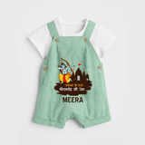 Victory to King Shri Ramachandra of Ayodhya Dungaree set | Personalized Dungaree set for Ram Bhakt - MINT GREEN - 0 - 5 Months Old (Chest 18")