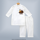 Ayodhya Ke Raja Shri Ramchandra Ki Jai Kids Kurta - WHITE - 3 - 6 Months Old (Chest 24", Kurta Length 14'', Waist 19", Pant Length 14")