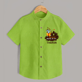 Victory to King Shri Ramachandra of Ayodhya Shirt | Personalized Shirt for Ram Bhakt - LIME GREEN - 0 - 6 Months Old (Chest 23")