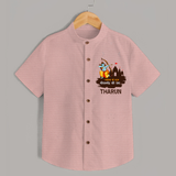 Ayodhya Ke Raja Shri Ramchandra Ki Jai Kids Shirt - PEACH - 0 - 6 Months Old (Chest 23")