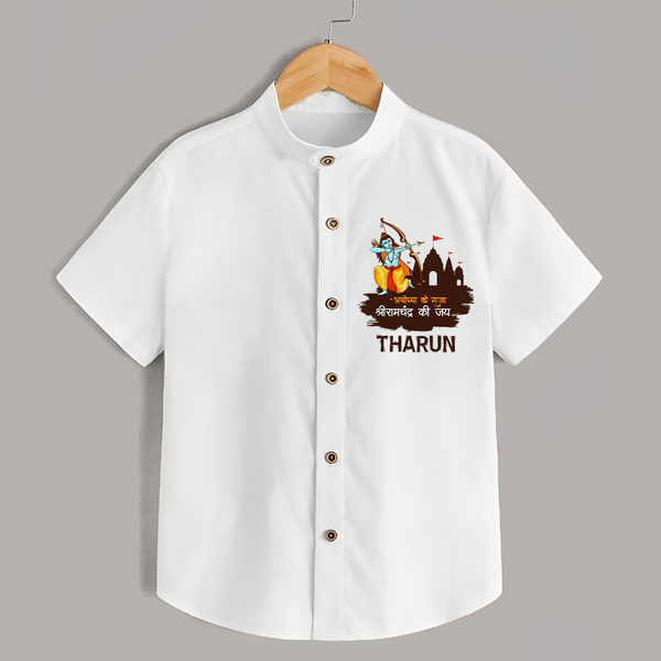 Victory to King Shri Ramachandra of Ayodhya Shirt | Personalized Shirt for Ram Bhakt - WHITE - 0 - 6 Months Old (Chest 23")