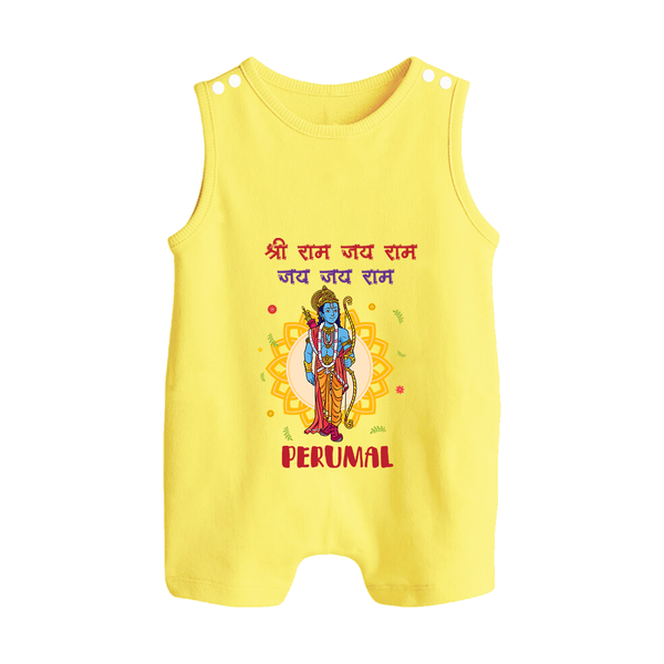 Shri Ram Jai Ram Jai Jai Ram Kids Romper suit - PASTEL YELLOW - 0 - 5 Months Old (Chest 18")
