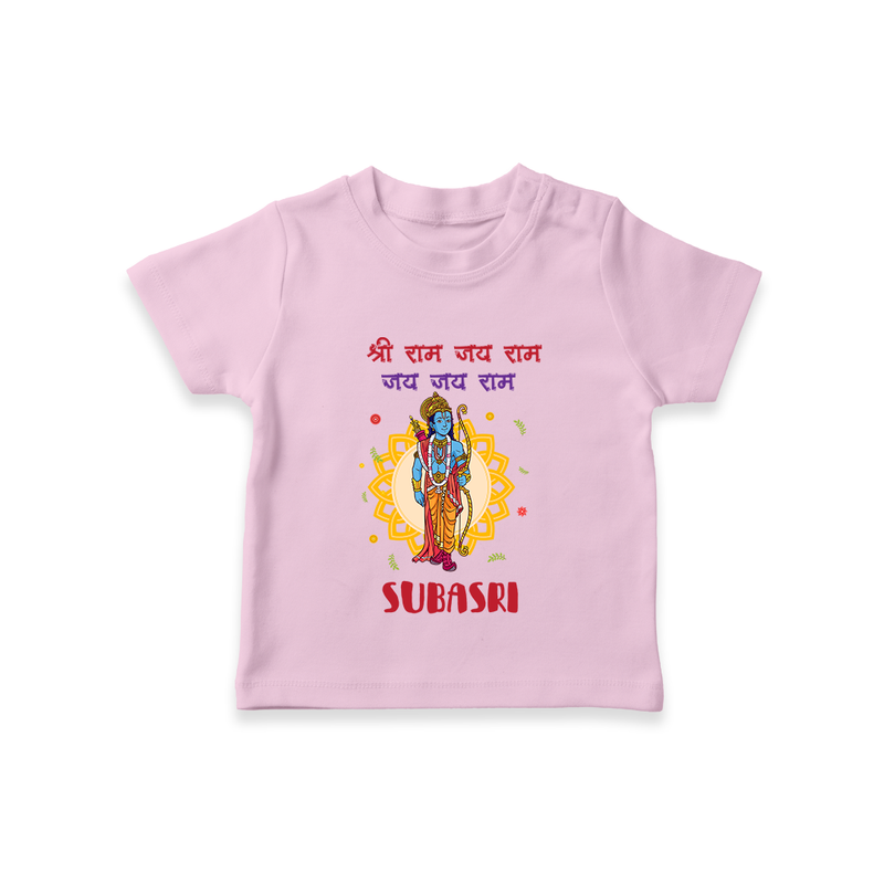 Shri Ram, Victory to Ram T-Shirt | Custom T-Shirt for Ram Jayanti - BABY PINK - 0-5 Months Old (Chest 17")