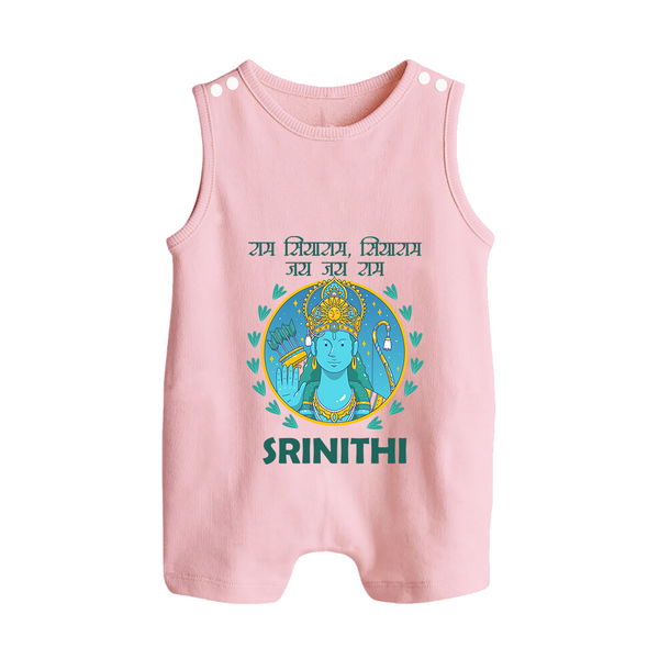 Ram Siyaram, Siyaram Victory Victory Ram Romper Suit | Personalized Romper Suit for Ram Bhakt - BABY PINK - 0 - 5 Months Old (Chest 18")